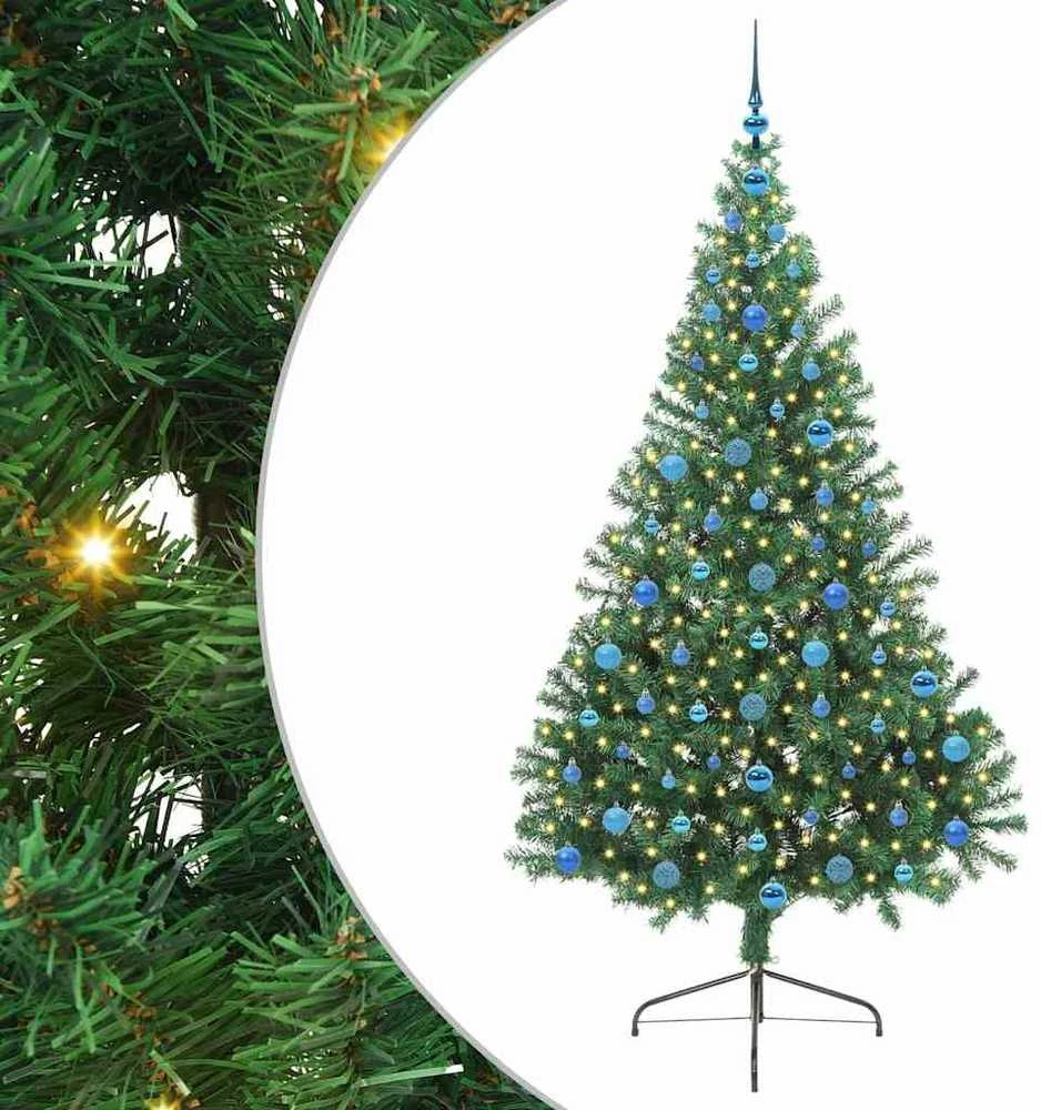 Dirbtinis prieššventinis eglutė su šviesomis Žalia 210 cm PVC