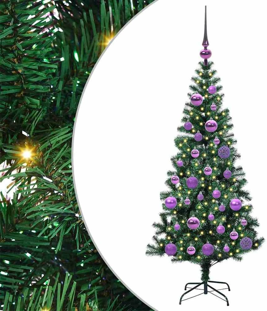 Dirbtinis prieššventinis eglutė su šviesomis Žalia 120 cm