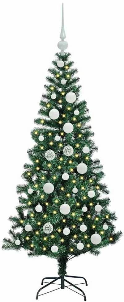 Dirbtinis prieššventinis eglutė su šviesomis Žalia 120 cm
