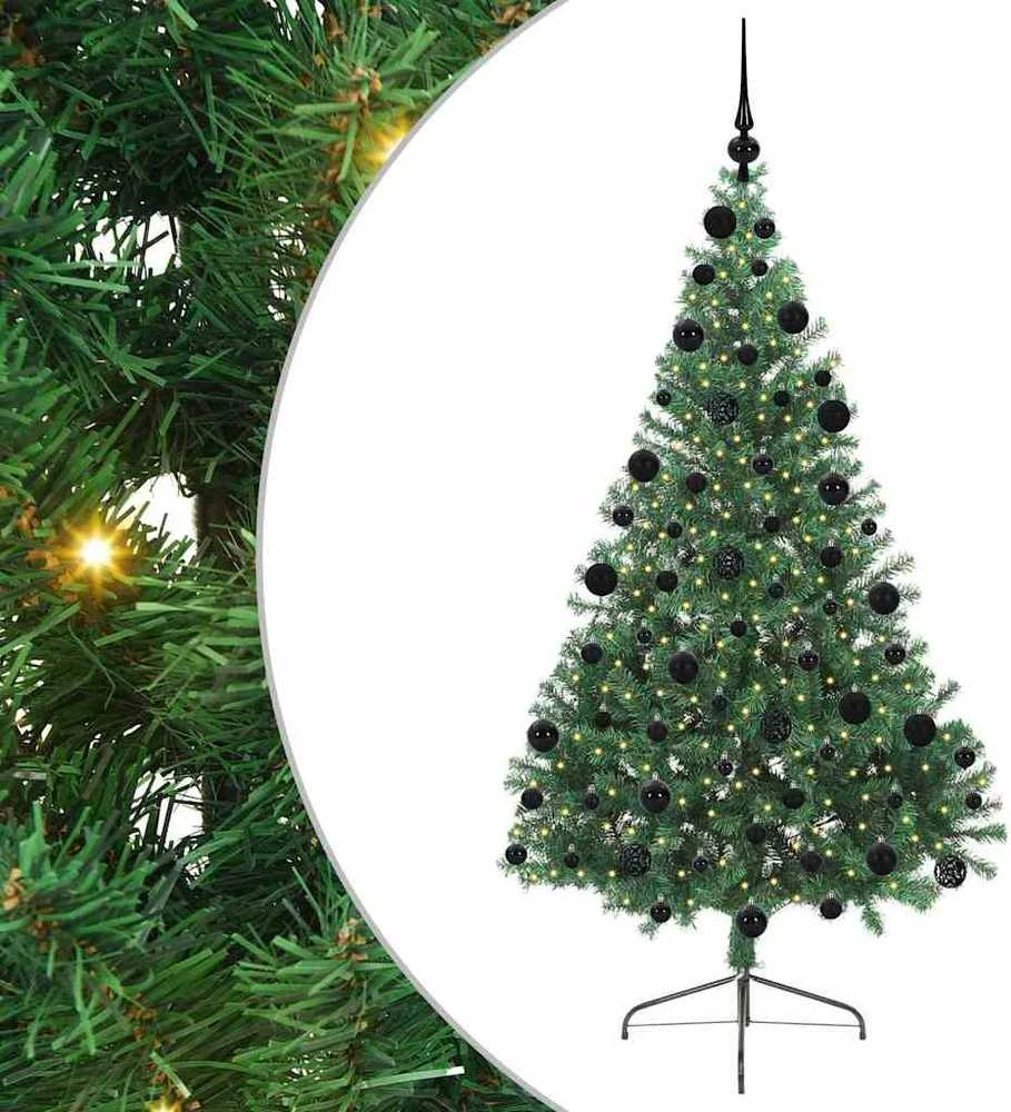 Dirbtinis prieššventinis eglutė su šviesomis Žalia 210 cm PVC