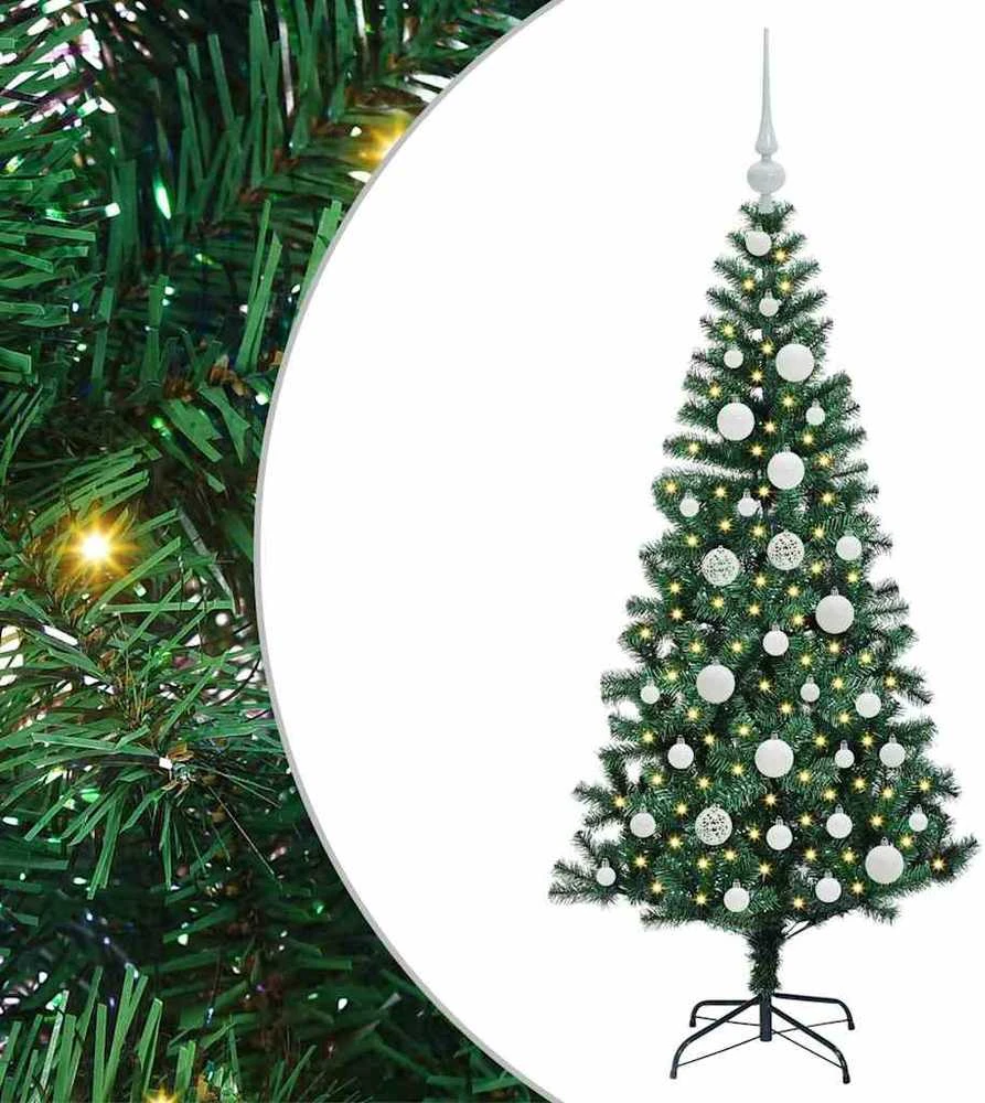 Dirbtinis prieššventinis eglutė su šviesomis Žalia 120 cm