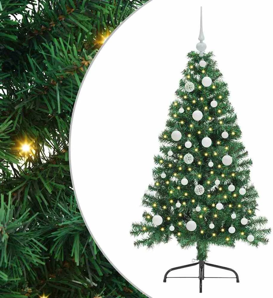 Dirbtinis prieššventinis eglutė su šviesomis Žalia 120 cm PVC