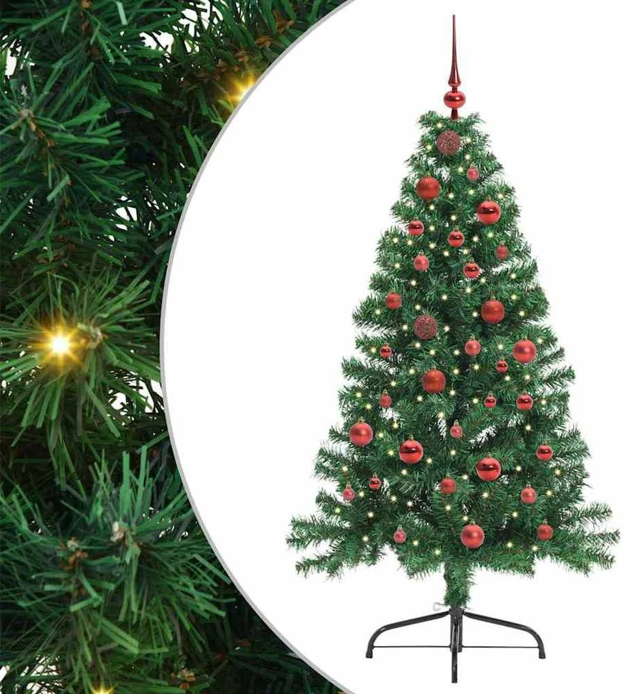 Dirbtinis prieššventinis eglutė su šviesomis Žalia 150 cm PVC