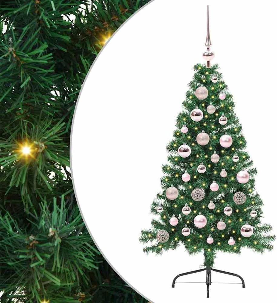 Dirbtinis prieššventinis eglutė su šviesomis Žalia 120 cm PVC
