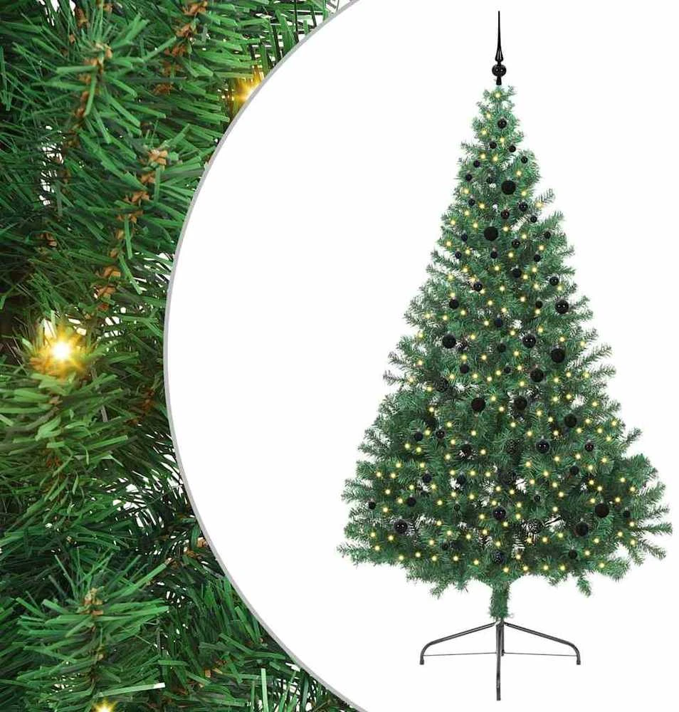 Dirbtinis prieššventinis eglutė su šviesomis Žalia 240 cm PVC