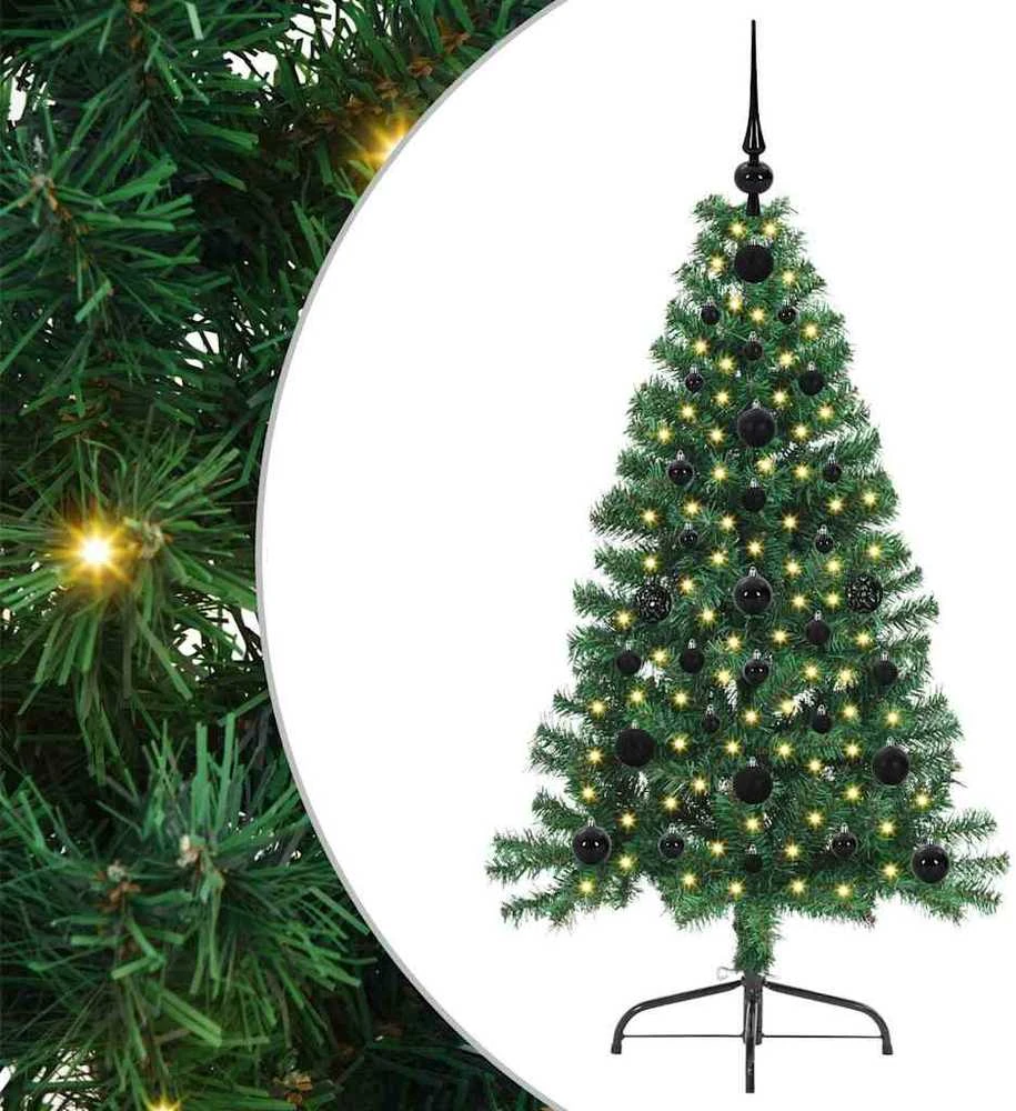 Dirbtinis prieššventinis eglutė su šviesomis Žalia 120 cm PVC