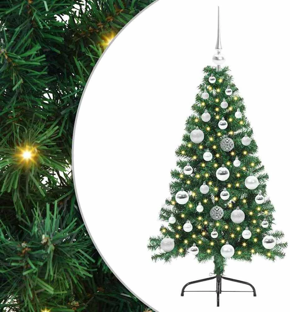 Dirbtinis prieššventinis eglutė su šviesomis Žalia 120 cm PVC
