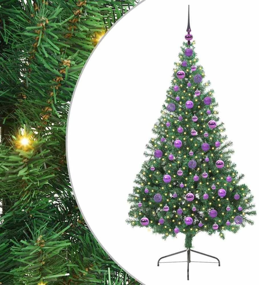 Dirbtinis prieššventinis eglutė su šviesomis Žalia 180 cm PVC