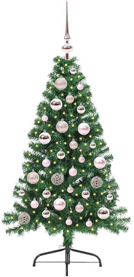 Dirbtinis prieššventinis eglutė su šviesomis Žalia 120 cm PVC