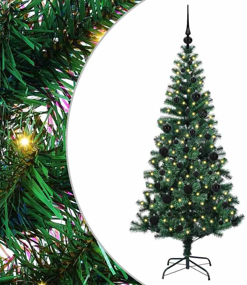 Dirbtinis prieššventinis eglutė su šviesomis Žalia 150 cm