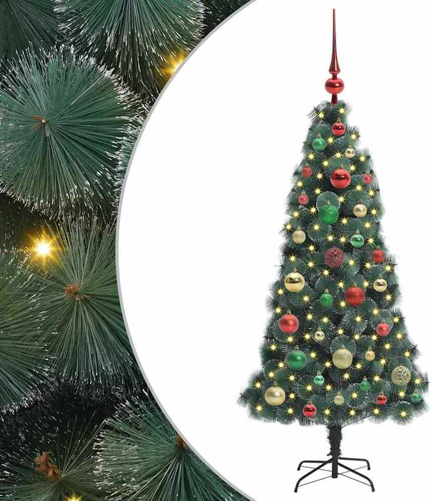 Dirbtinis prieššventinis medis su kamuoliukų rinkiniu Žalia PET