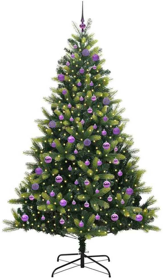 Dirbtinis sulankstomas Kalėdų medis su 300 LED Žalia 180 cm