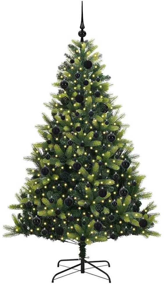 Dirbtinis sulankstomas Kalėdų medis su 300 LED Žalia 180 cm