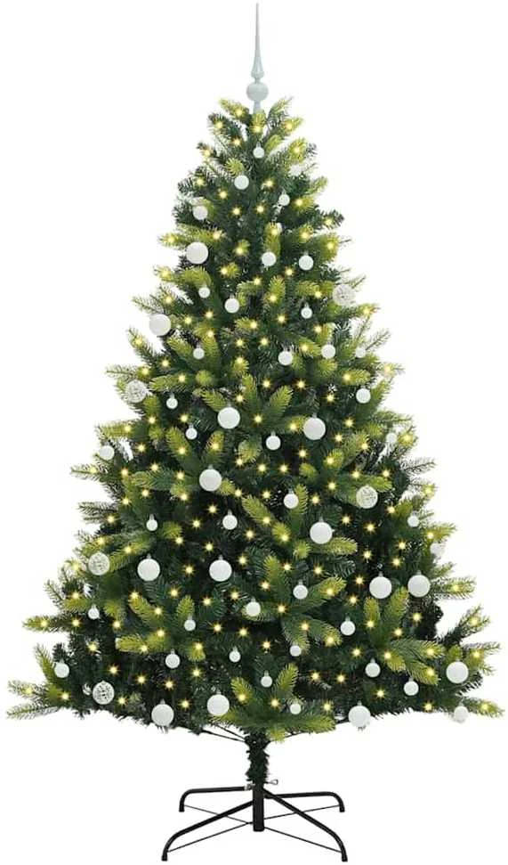 Dirbtinis sulankstomas Kalėdų medis su 300 LED Žalia 180 cm