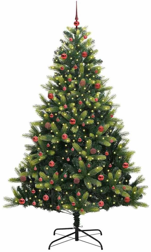 Dirbtinis sulankstomas Kalėdų medis su 300 LED Žalia 210 cm