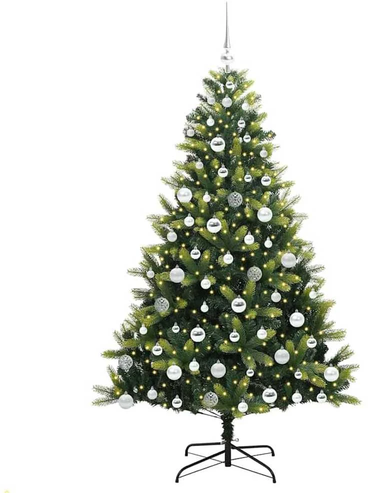 Dirbtinis sulankstomas Kalėdų medis su 300 LED Žalia 180 cm