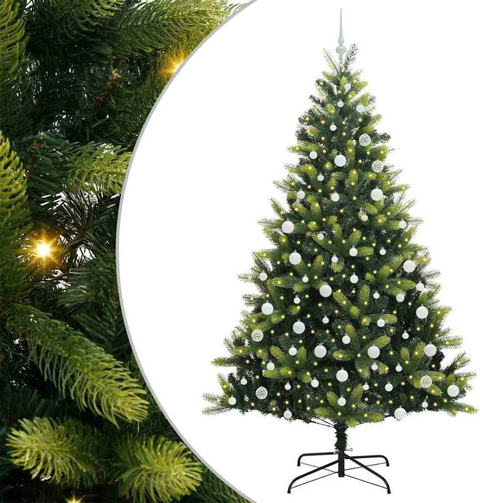 Dirbtinis sulankstomas Kalėdų medis su 300 LED Žalia 210 cm