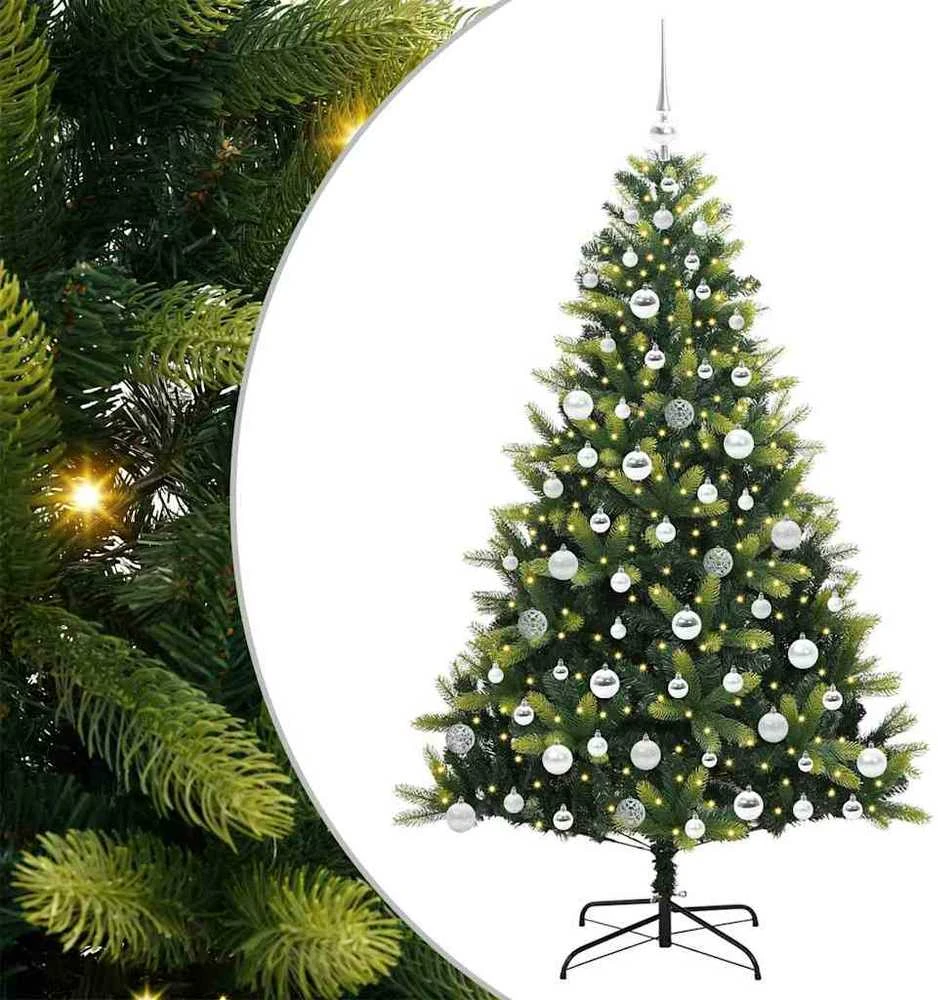 Dirbtinis sulankstomas Kalėdų medis su 300 LED Žalia 180 cm
