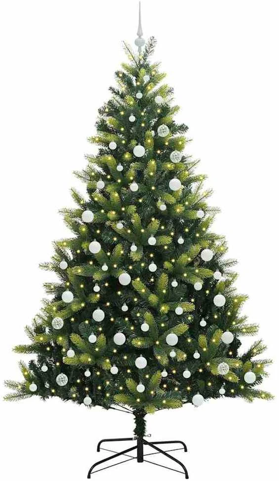 Dirbtinis sulankstomas Kalėdų medis su 300 LED Žalia 210 cm