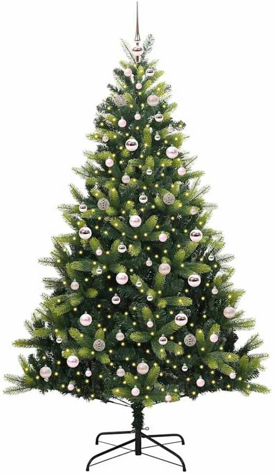 Dirbtinis sulankstomas Kalėdų medis su 300 LED Žalia 210 cm