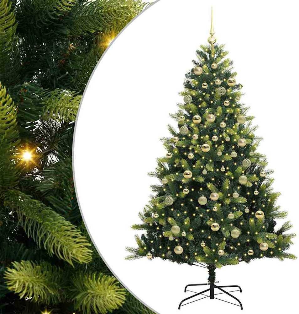 Dirbtinis sulankstomas Kalėdų medis su 300 LED Žalia 180 cm