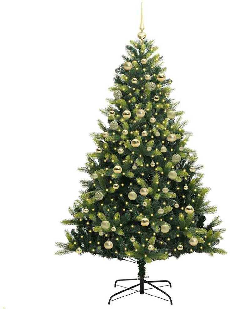 Dirbtinis sulankstomas Kalėdų medis su 300 LED Žalia 180 cm