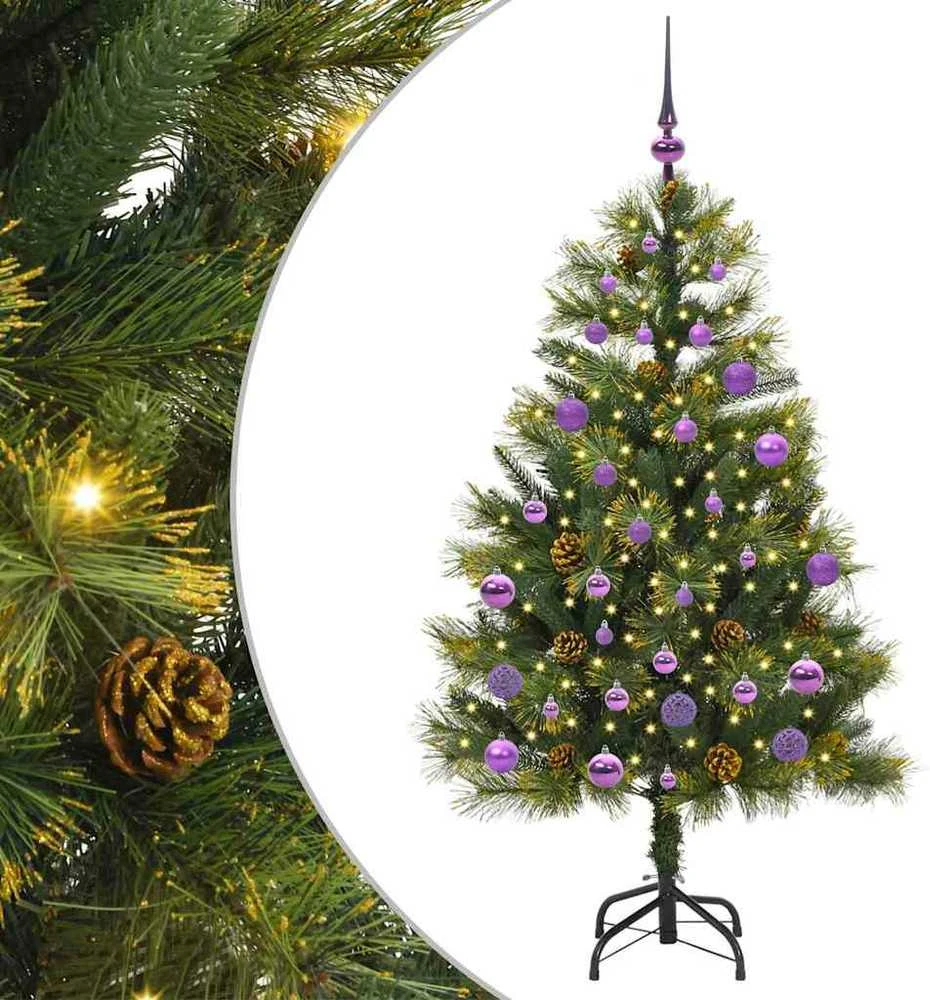 Dirbtinis sulankstomas kalėdų medis su kankorėžiais 150 cm
