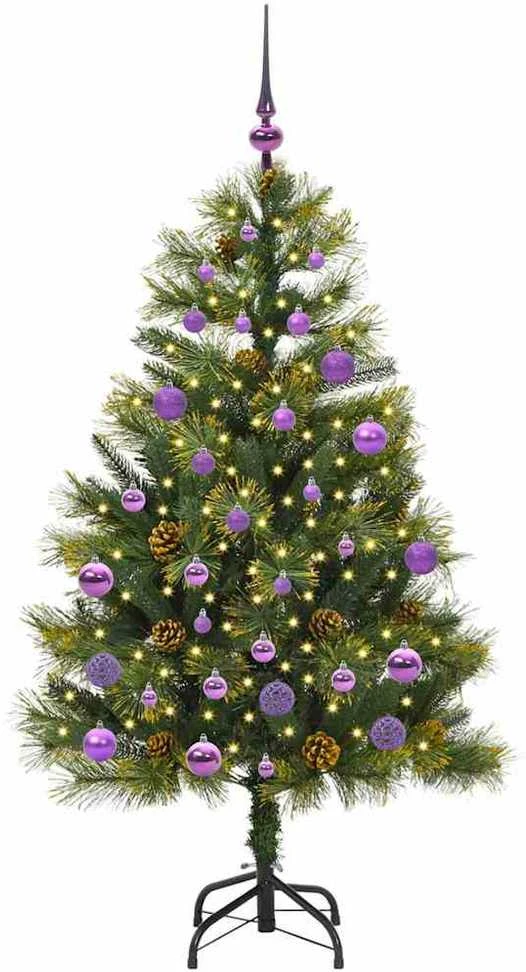 Dirbtinis sulankstomas kalėdų medis su kankorėžiais 150 cm