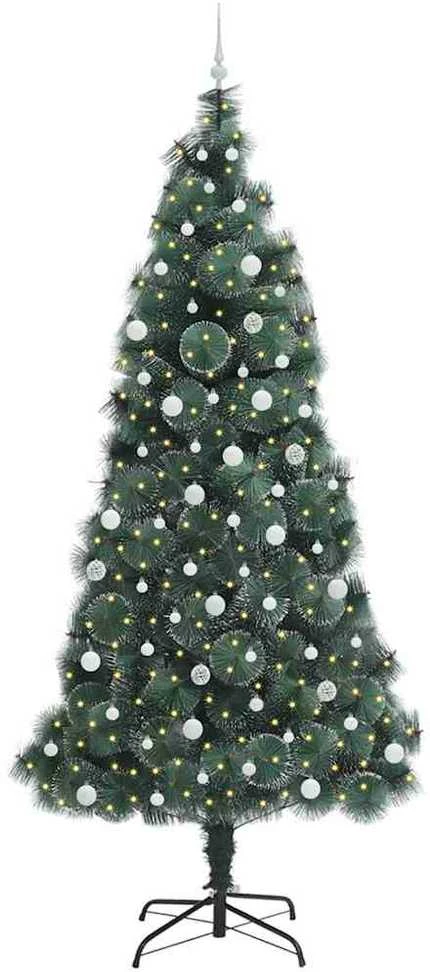 Dirbtinis šventinis medis su apdailos rutuliukais Žalia 240 cm