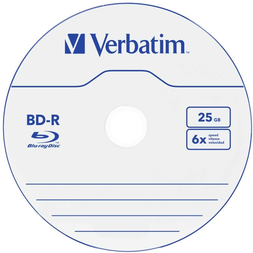 VERBATIM 5x BD-R 25GB 6x Jewel Case baltas mėlynas paviršius