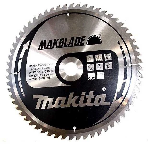 Makita B-09036 T.C.T. pjūklas 305X2.3X30mm 5° T60 MAKBLADE stacionariems pjūklams