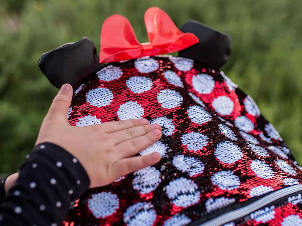 Minnie Mouse „Disney Minnie“ pelė miela stilinga „Sequin“ kuprinė 40 cm AP0007