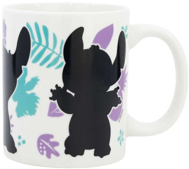 STOR Disney Stitch - spalvą keičiantis keraminis puodelis dovanų dėžutėje iš Stitch & Angel kolekcijos, 325 ml