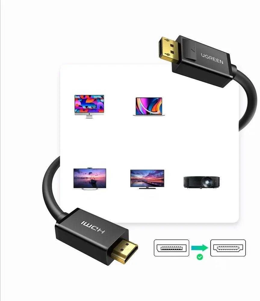 UGREEN DP101 DisplayPort - HDMI kabelis FullHD 3m