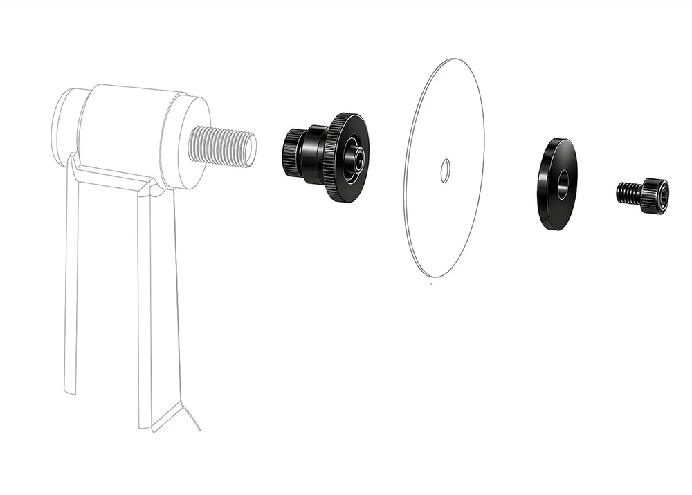 Pjovimo diskų laikiklis-adapteris graveriams Support d19xd5,8/9,6, Distar, Distar