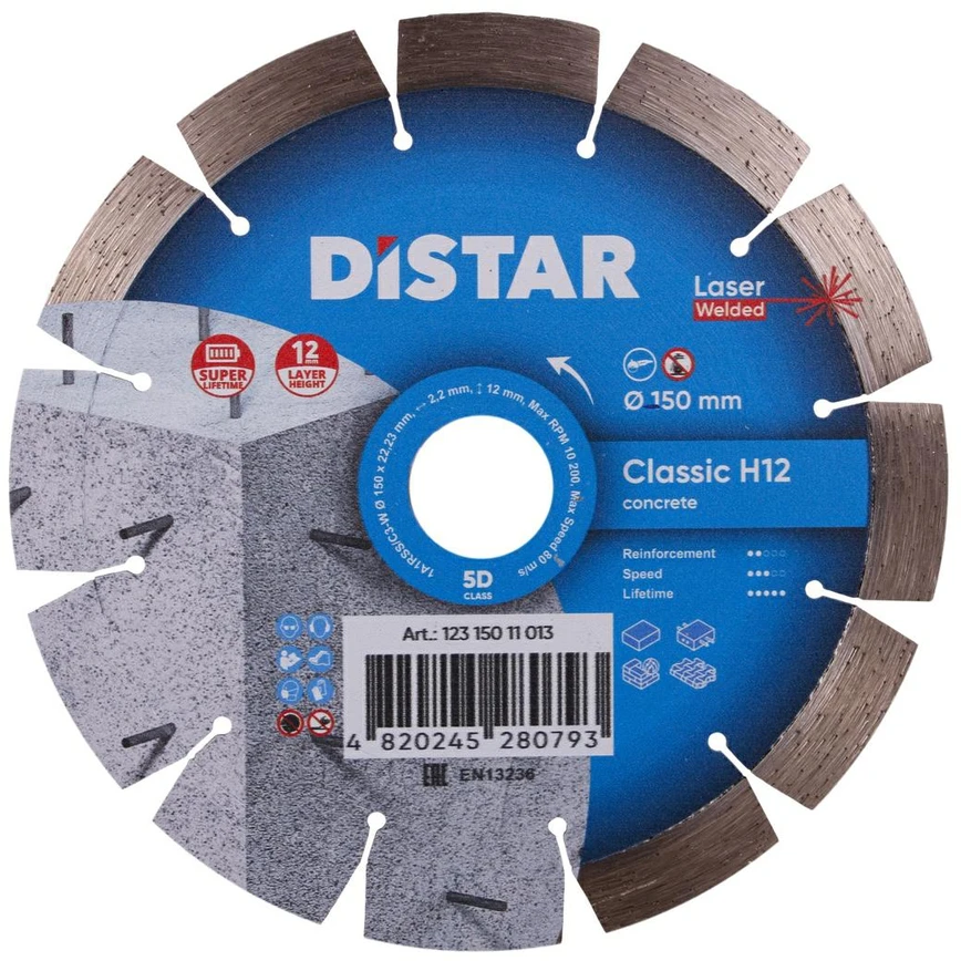 150MM DISTAR CLASSIC H12 Deimantinis diskas gelžbetoniui hidrotechniniam betonui