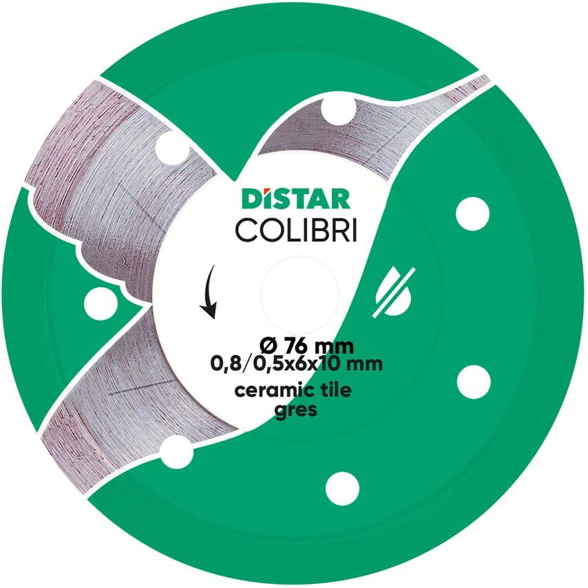 76 mm x 10 mm deimantinis diskas plytelėms Colibri, Distar