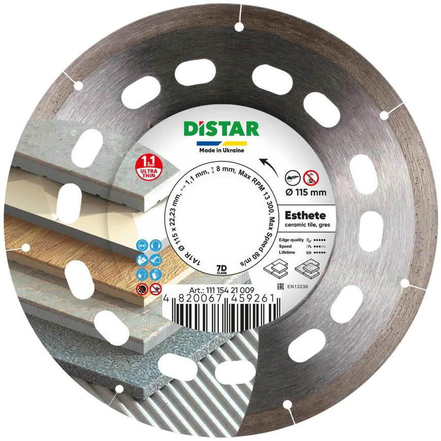 115MM DISTAR ESTHETE Deimantinis diskas porcelianui, akmens masei, keramikai