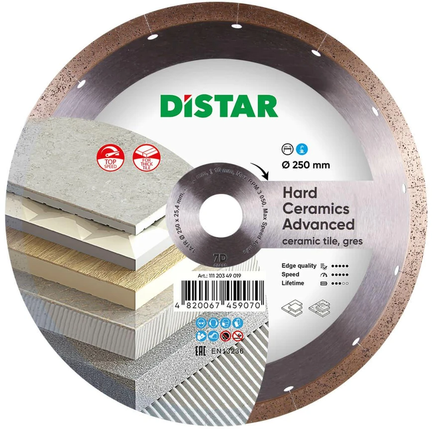 250MM DISTAR HARD CERAMICS ADVANCED Deimantinis diskas plytelėms