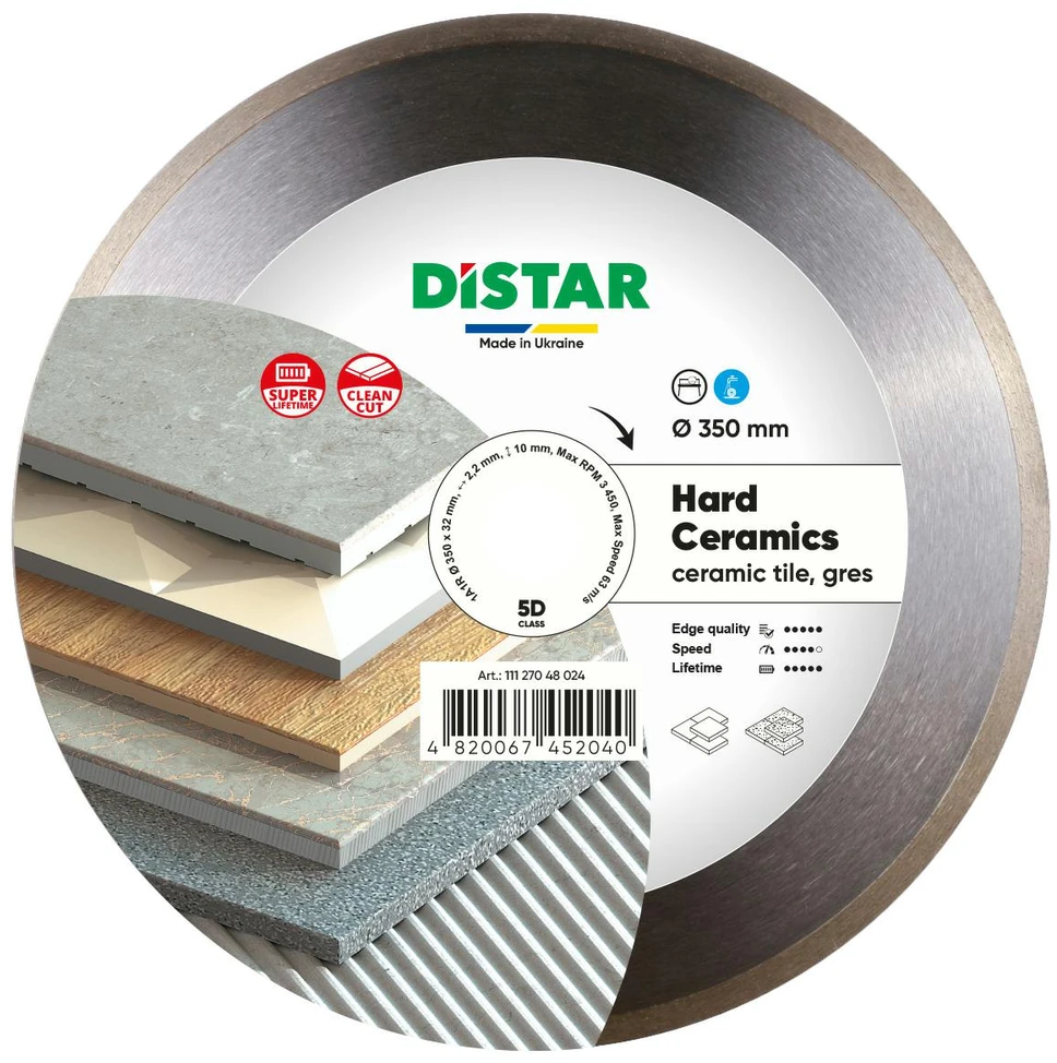 350 x 32 mm DISTAR HARD CERAMICS deimantinis diskas plytelėms, granitui, klinkeriui