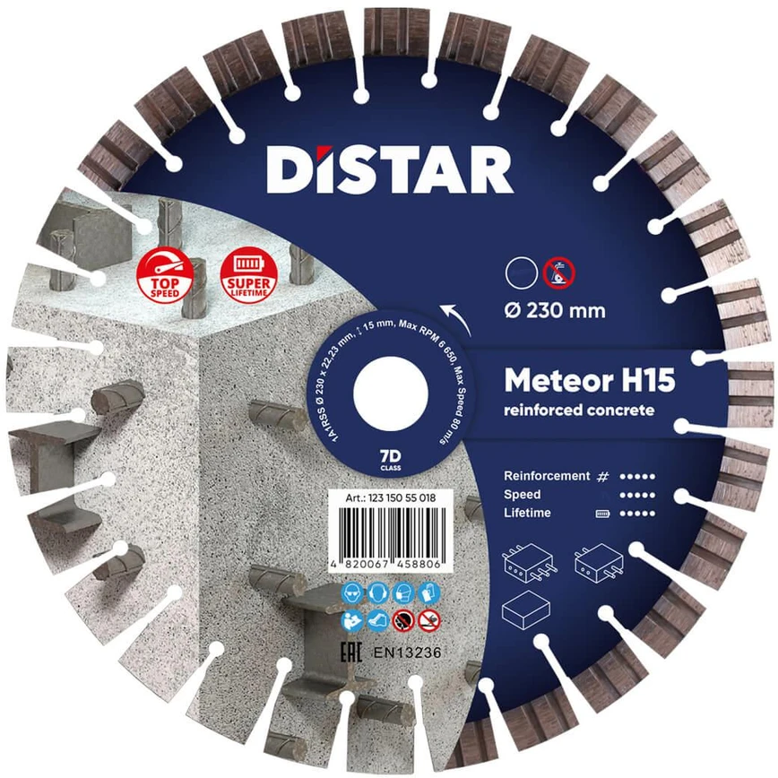 230MM DISTAR METEOR H15 Deimantinis diskas gelžbetoniui, hidrotechniniam betonui