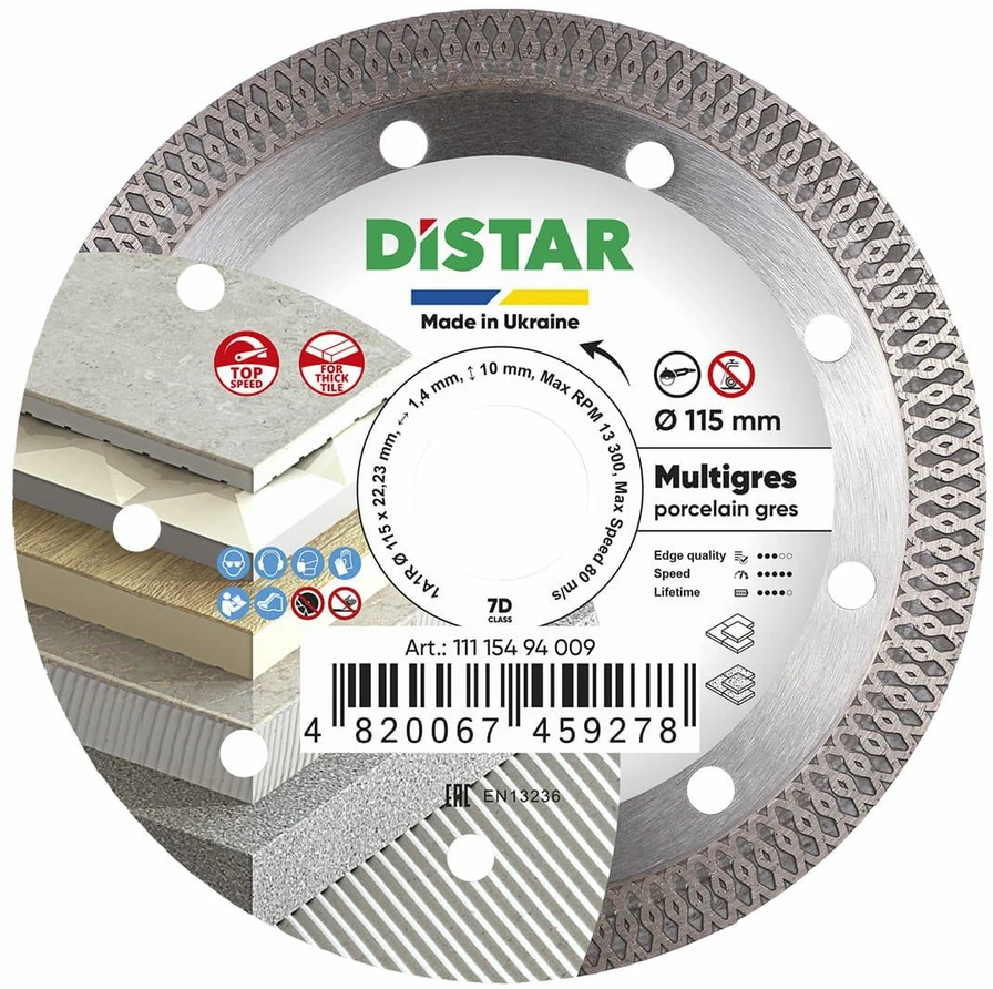 Deimantinis pjovimo diskas DISTAR 11115494009; 115x22,23x1,4 mm