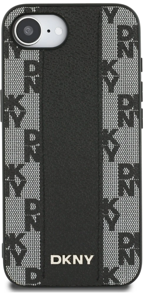 DKNY odinis languotas monofoninis dėklas MagSafe iPhone 16e - Juodas