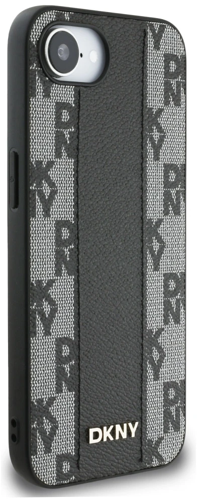 DKNY odinis languotas monofoninis dėklas MagSafe iPhone 16e - Juodas