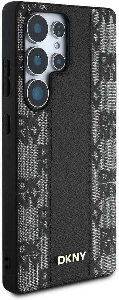Dėklas DKNY Leather Checkered Pattern MagSafe Samsung Galaxy S25 Ultra juodos spalvos