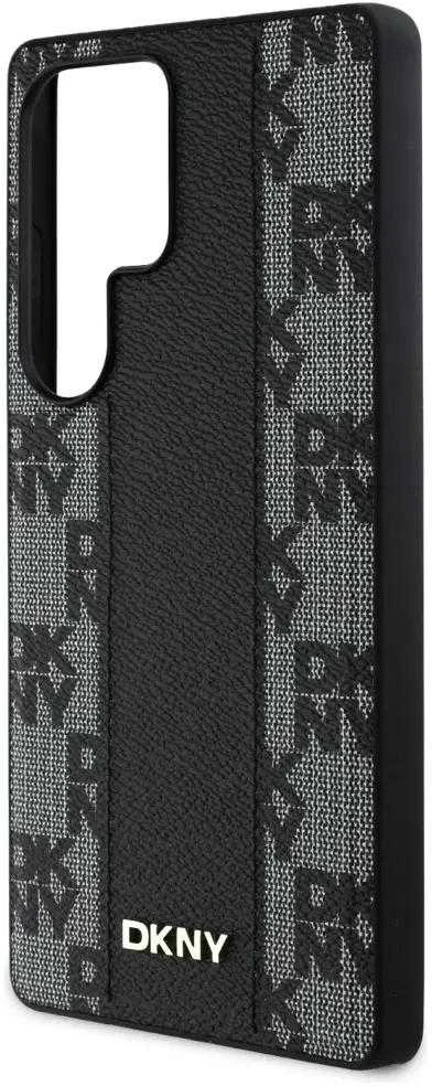 Dėklas DKNY Leather Checkered Pattern MagSafe Samsung Galaxy S25 Ultra juodos spalvos