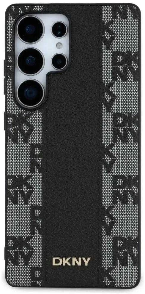 Dėklas DKNY Leather Checkered Pattern MagSafe Samsung Galaxy S25 Ultra juodos spalvos