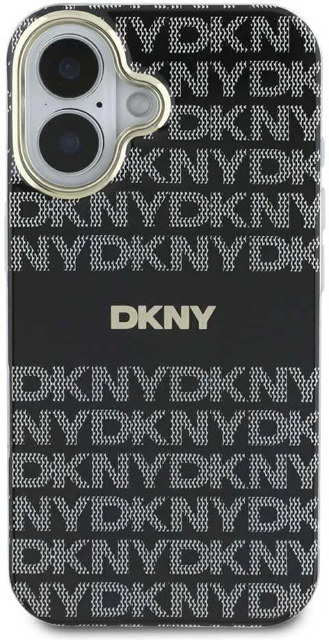 DKNY PC/TPU Repeat Pattern Tonal Stripe Magsafe Apple iPhone 16 dėklas telefonui juodos spalvos