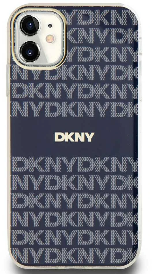 DKNY PC/TPU Repeat Pattern Tonal Stripe Magsafe dėklas telefonui Apple iPhone 11 mėlynos spalvos