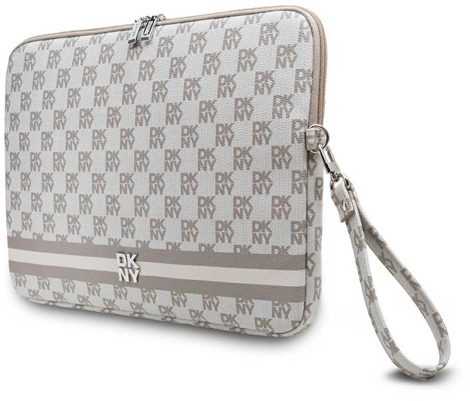 DKNY Dėklas kompiuteriui DKCS16PVSHLE 16″ beige Checkeraudonos spalvos Pattern Printed Stripes